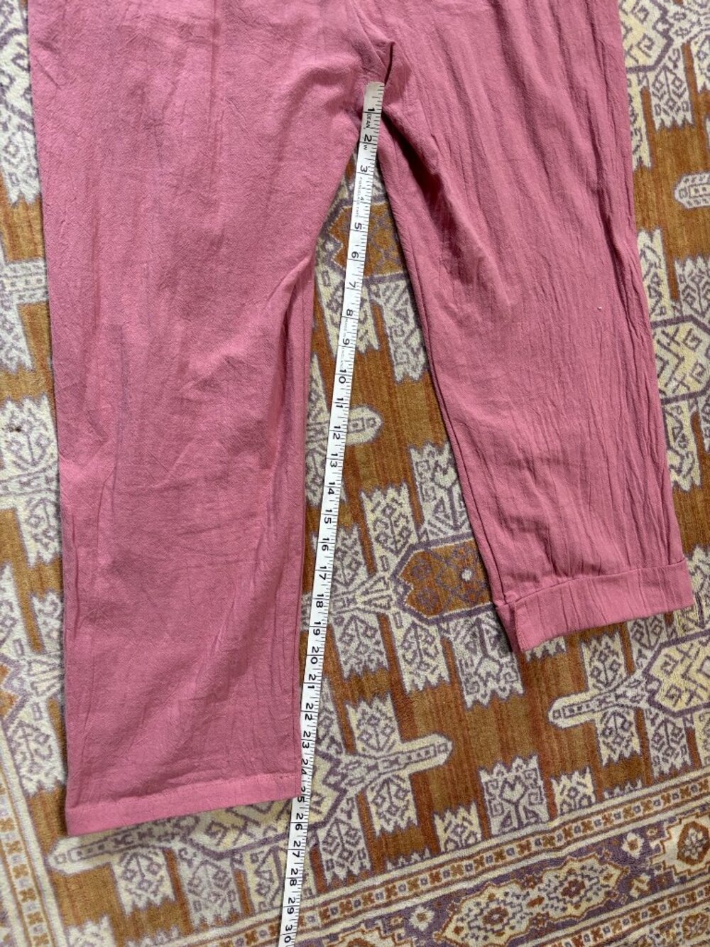 Dusty Rose Linen Jumpsuit • Button Front • Long Sleeve • Utility Style - Picture 9 of 10
